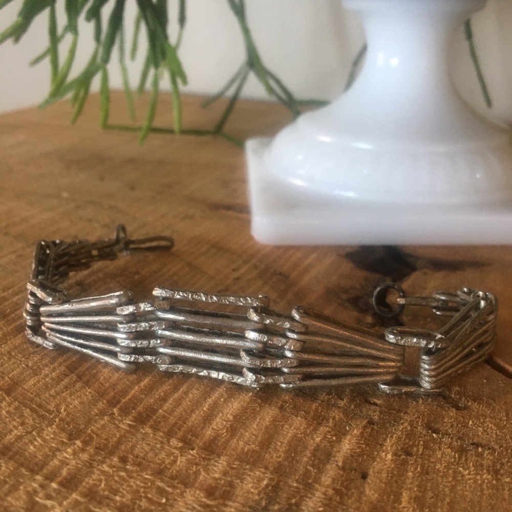 Vintage Bohemian Music Festival Silver Bracelet - Picture 5 of 5